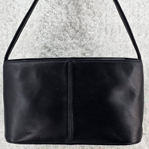 KENNETH COLE NEW YORK Black Smooth Leather Structured Shoulder Bag - Picture 3 of 14